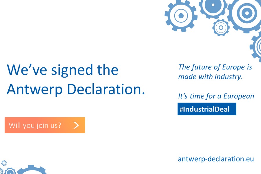 Element NL signs Antwerp Declaration for preservation of industry and broad prosperity